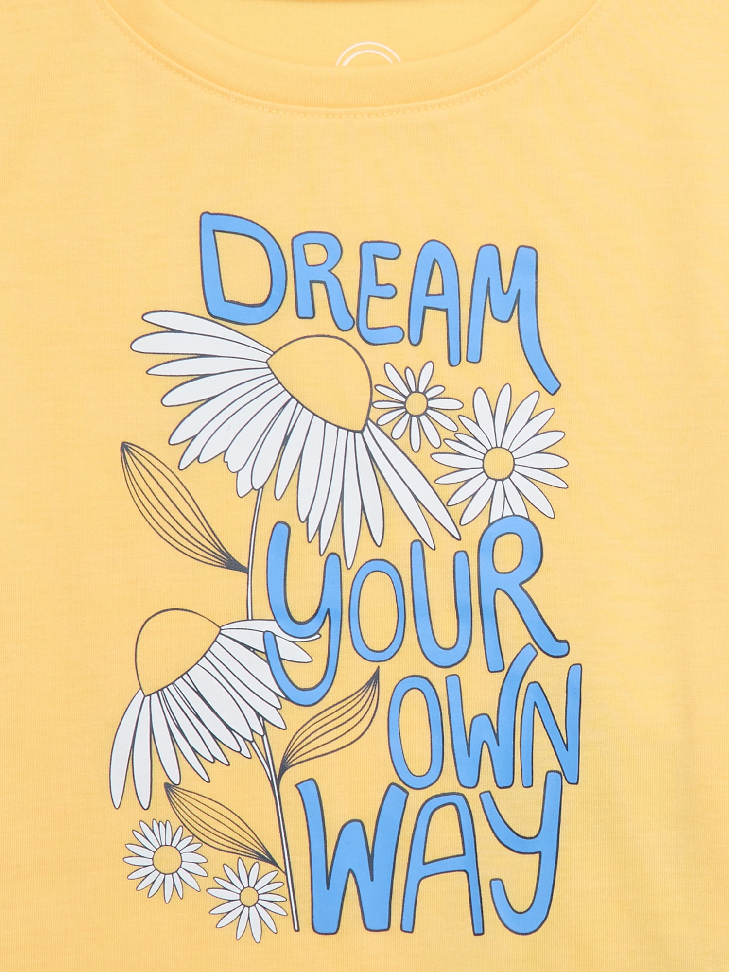 Wonder Nation Girl Short Sleeve Tee and Shorts, 2-Piece Pajama Set, Sizes 4-18 & Plus