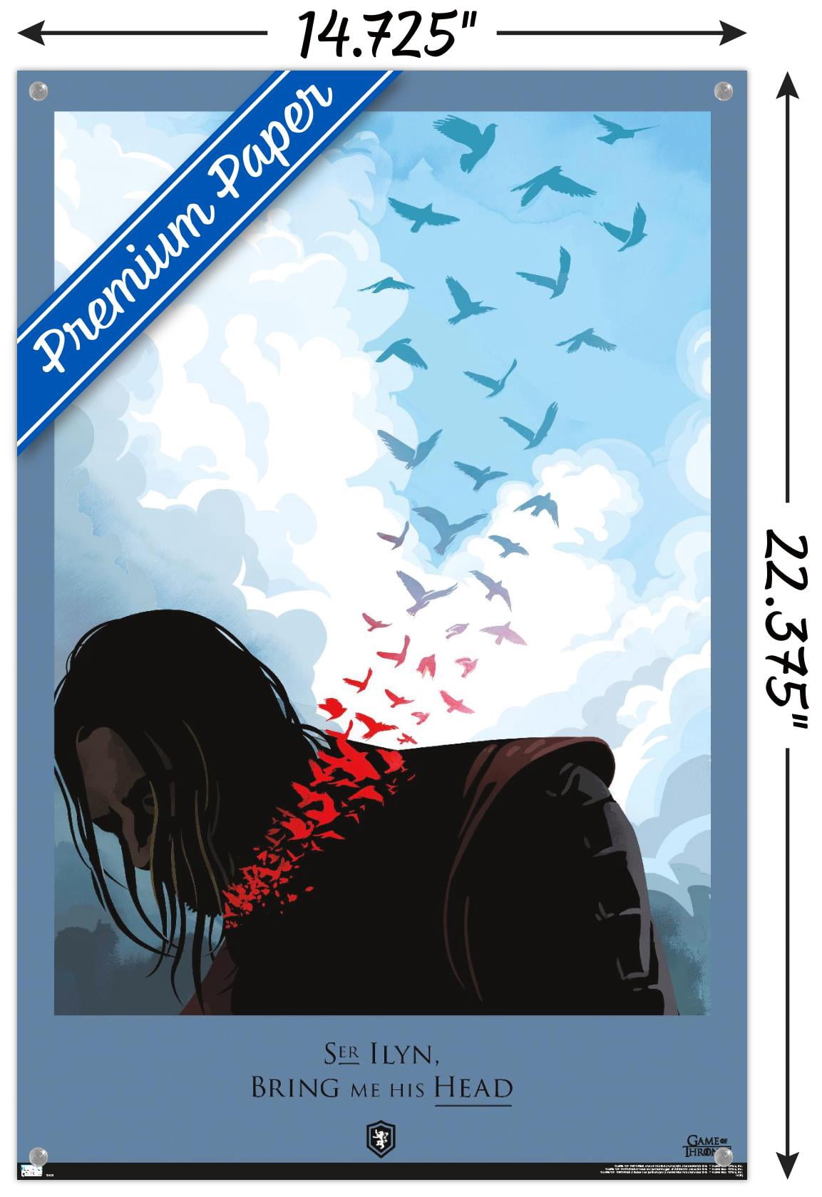 Game of Thrones - Head Wall Poster with Pushpins, 14.725" x 22.375"