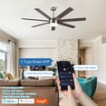 thumbnail image 2 of Noaman 62 inch Brushed Nickel Smart Ceiling Fan with LED Light and Remote Control, DC Motor, Plywood Blades, 2 of 12