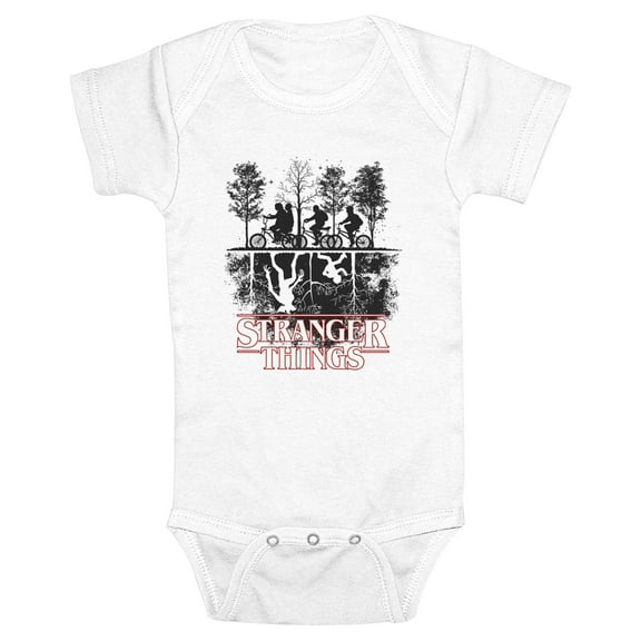 Netflix Infant's Stranger Things Biking in Upside Down Sketch Bodysuit