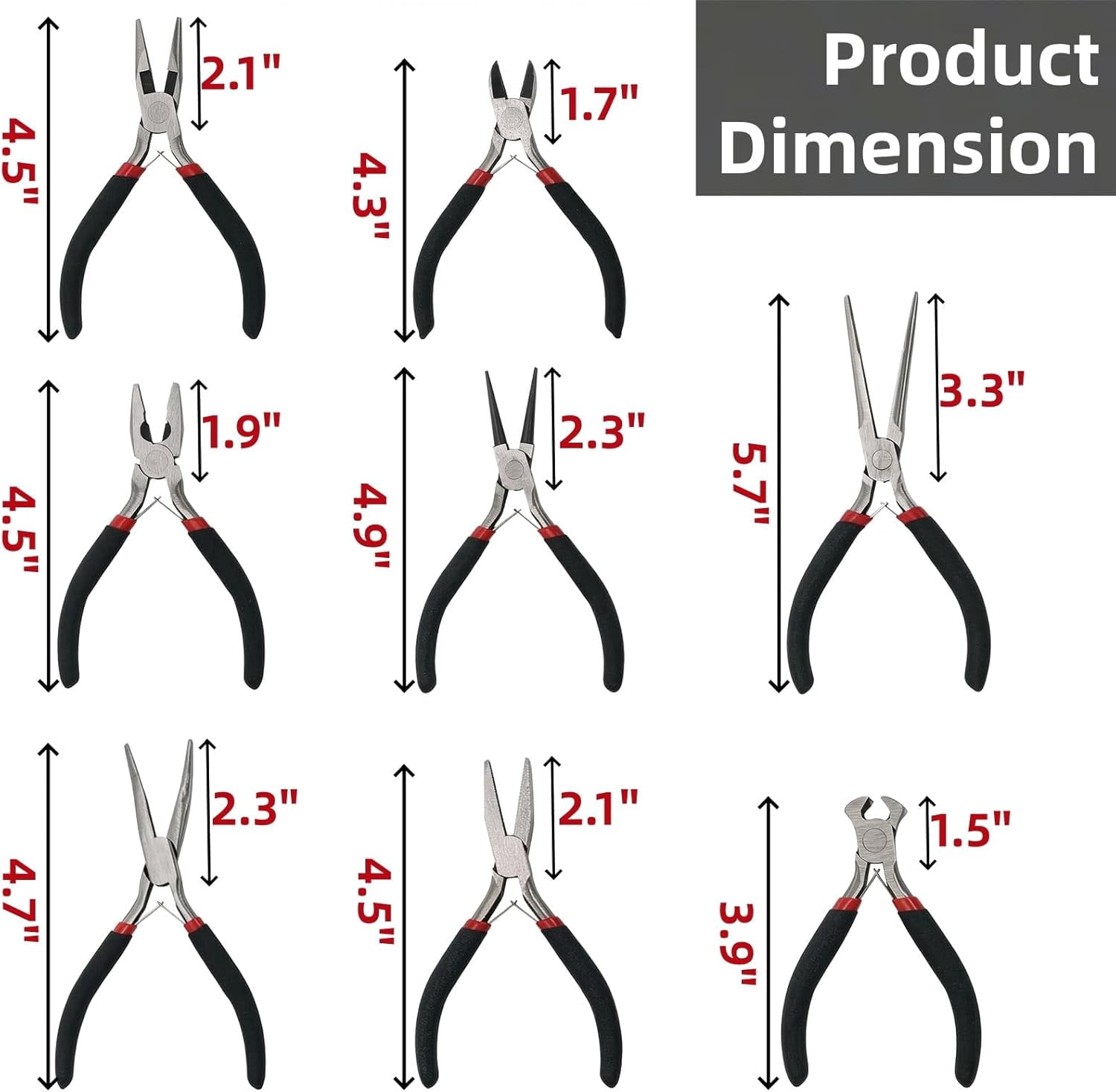 8 pieces of mini pliers set, professional jewelry making tools set with bag, for crafts, multi-functional precision tools for electronics, beading, crimping, cutting, wrapping