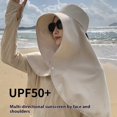thumbnail image 3 of Visland Chapeau de Protection Solaire pour Femmes Large Bord Châle Chapeau de Soleil avec Rabat de Cou Chapeau de Pêche Extérieur Chapeau de Plage d'Été avec Boucle pour Randonnée, 3 of 8