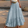 thumbnail image 3 of Ygbgbb Women's 2026 Summer Casual Maxi Skirt High Waisted Boho Flowy A-Line Skirt with Belt Fashion Solid Long Skirt for Beach Party and Everyday Wear Light Blue XL, 3 of 6