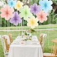 thumbnail image 4 of Slccxzc 9pcs Colorful Paper Flower Fan Set Hanging Party Wall Backdrop Decorations, 4 of 7
