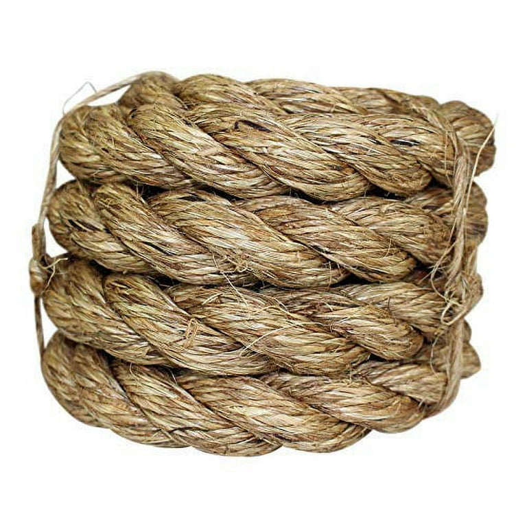 Twisted Manila Rope (1.5 inch x 100 Feet) Thick Hemp Rope Jute Rope for Docks, Nautical, Railings, Climbing, Decorating