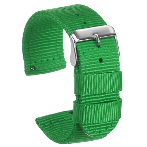 Amarillo Nylon Reloj Correa 22mm Ancho Duradero Nylon Correa con Plata Hebilla, Universal Reemplazo Lienzo Reloj Correa 33