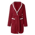 thumbnail image 4 of RXIRUCGD Mode Robe de Nuit Décontractée Unie à Manches Longues pour Femmes avec Poches en Velours Synthétique (Rouge, Taille : 2TG), 4 of 7