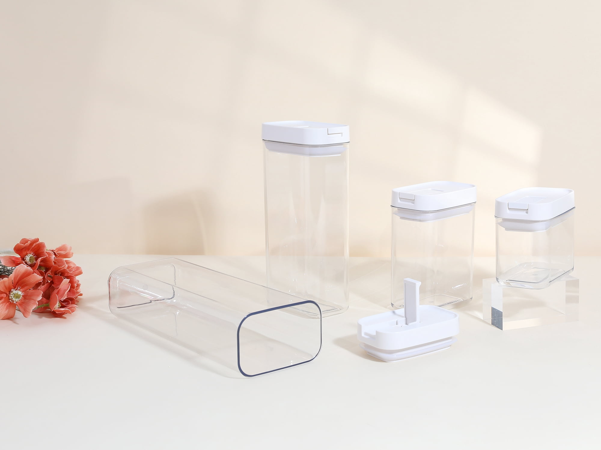 Unique Bargains 5 Pcs Airtight Food Storage Containers 54 oz Transparent