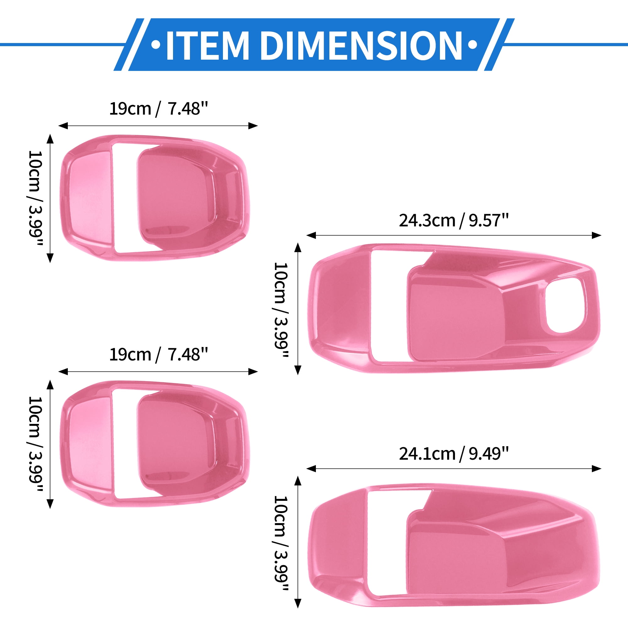 Unique Bargains 4 Pcs Door Bowl Cover Trim Compatible for Jeep Wrangler JL 2018-2022 ABS Pink Exterior Accessories
