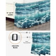 thumbnail image 3 of Abstract Ocean Waves Bed Skirt Queen Size 16" Drop Modernism Blue Marine Ruffled Wrap Around Bed Skirts Adjustable Elastic Bedskirt Dust Ruffle for Queen Size Bed, 3 of 7