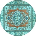 thumbnail image 1 of Ahgly Company Indoor Round Persian Light Blue Traditional Area Rugs, 8' Round, 1 of 4