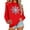Red, variant on Womens Crew Neck Sweatshirt Christmas Snowflakes Print pullover Shirts Soild Tops Loose Vacation Clothes