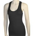 thumbnail image 3 of Women's Seamless Racerback Tank Top Stretch Sleeveless Basic Cami Sports Black, 3 of 4
