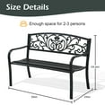 thumbnail image 7 of YRLLENSDAN Metal Outdoor Bench Weatherproof 50inch Patio Bench for 3-person Garden Bench for Outdoors Yard Lawn Porch Park Rust-Resistant Cast Iron Bench with Floral Pattern Backrest,Green, 7 of 7