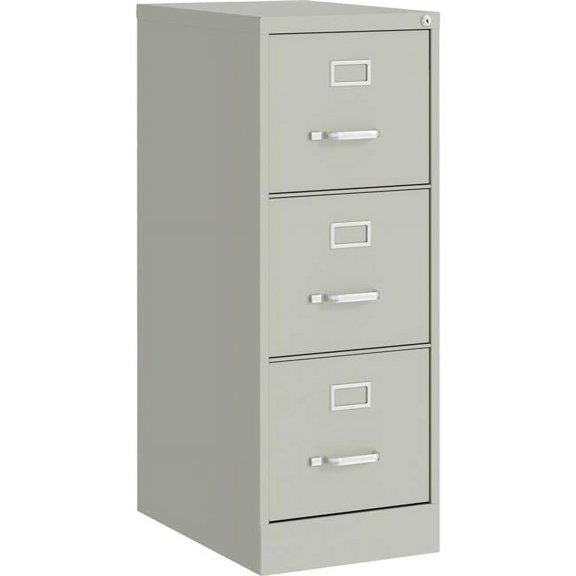 Lorell 22 in. 3 Drawer Vertical File, Gray - Large