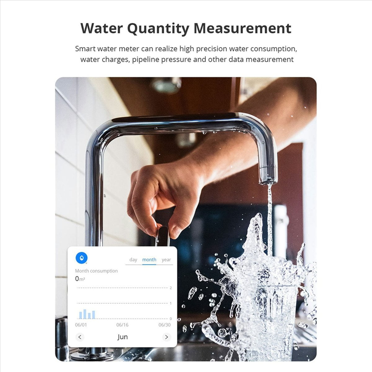 2X Tuya Zigbee Ultrasonic Water Meter DN20 with Valve LCD Display Water Quantity Flow Consumption Measure IP68,2 x Ultrasonic Water Meter kit