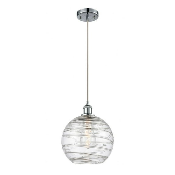 Innovations 516-1P-PC-G1213-10-LED Large Deco Swirl 1 Light Mini Pendant part of the Ballston Collection, Polished Chrome