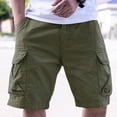 thumbnail image 4 of Cargo Shorts for Men Elastic Waist Drawstring Wide Leg Shorts with Multi Pocket Casual Versatile Cargo Shorts,Green,M, 4 of 9