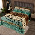thumbnail image 1 of YST Camping Coverlet Set For Queen Bed, Camper Decor Quilt Set Rustic Farmhouse Style Bedspread Set Camper Accessories For Travel Trailers, Exotic Starry Sky Bedding Set, Green Brown, 1 of 3