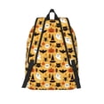 thumbnail image 2 of Lsque Halloween Ghost Pumpkin Pattern Canvas Daypack, Durable Backpack, High-quality Versatile Backpack,Vintage Compact Backpack-Small, 2 of 6
