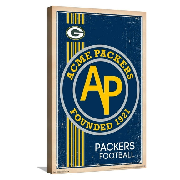 NFL Green Bay Packers - Retro Logo 14 Canvas Wall Poster, 14.725" x 22.375"