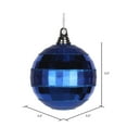 thumbnail image 2 of Vickerman 5.5" Blue Shiny and Matte Mirror Ball Christmas Ornament with Glitter Accents, 2 of 2