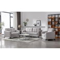 thumbnail image 2 of Callie Light Gray Linen Fabric Sofa Loveseat Chair Living Room Set, 2 of 13
