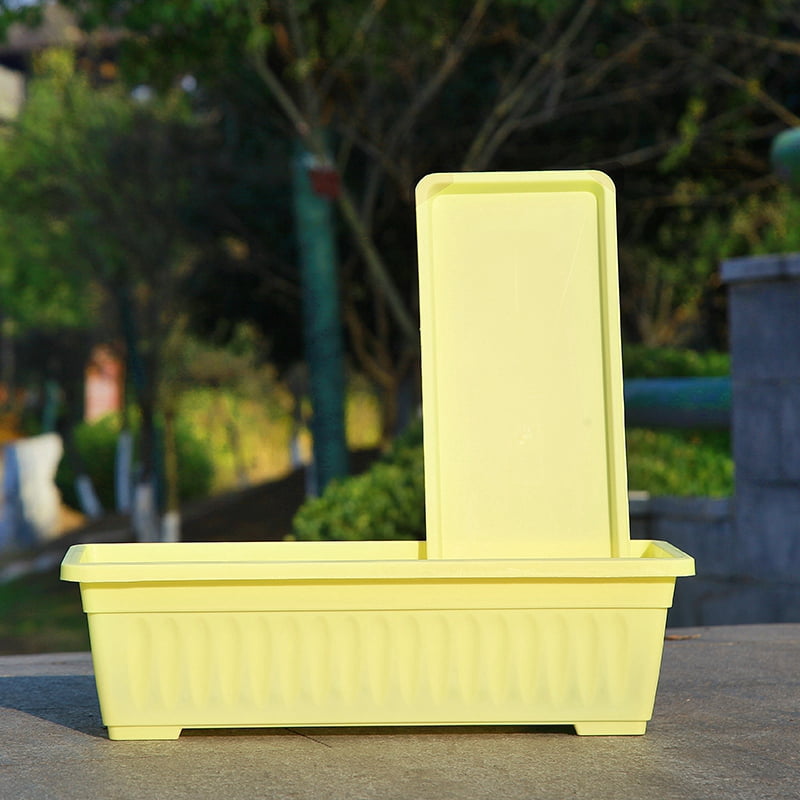 4 Packs 17 Inches Flower Window Box Plastic Vegetable for Windowsill, Patio, Garden, Home Decor, Porch