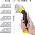 thumbnail image 4 of Juego de 2 raspadores de lechada, herramientas para quitar mortero, raspadores de azulejos, sierra de codo con 5 cuchillas de repuesto para limpieza de baños, 4 of 5