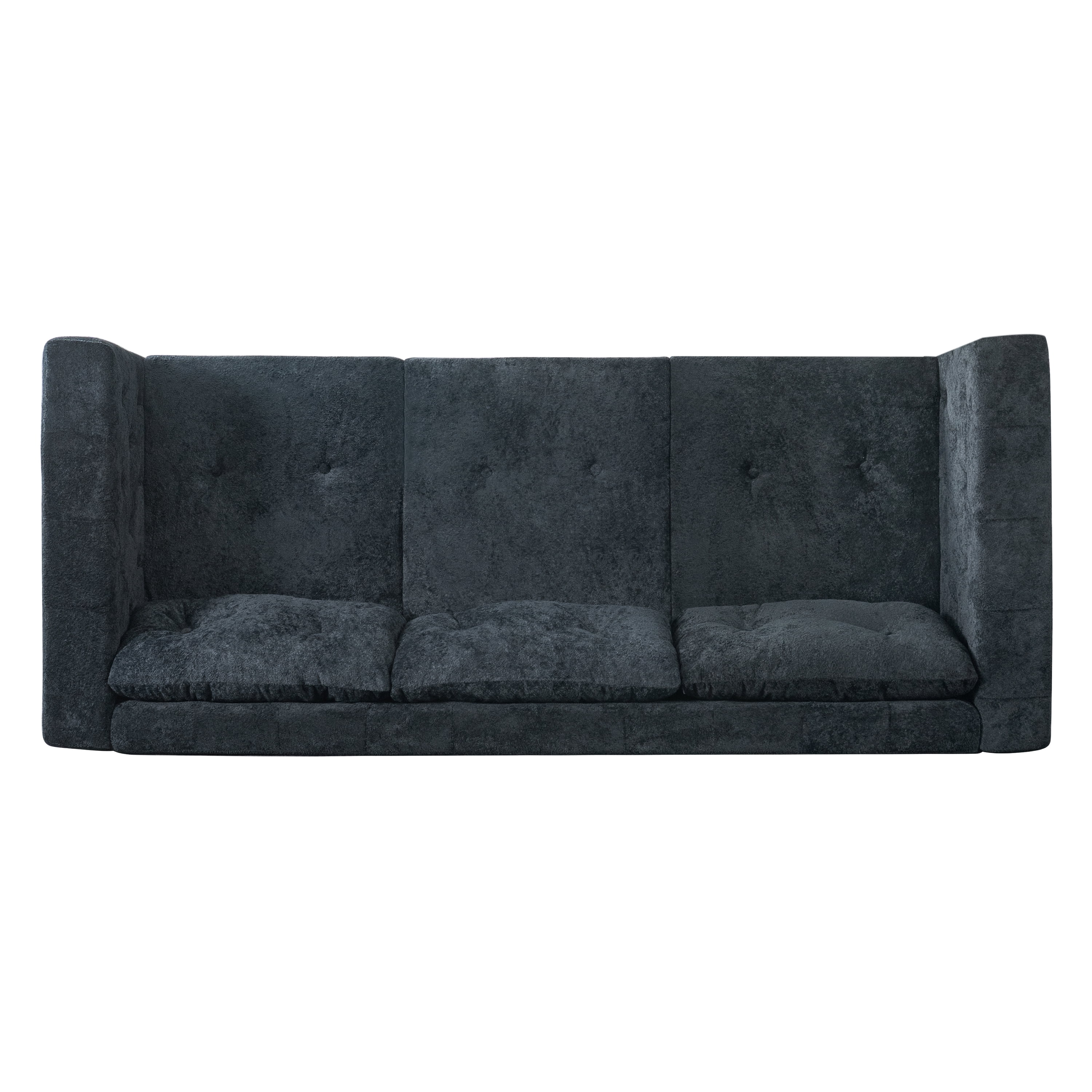 GARITIN 3 Seater Sofa 78 Inch, Chenille Upholstered Couch with Square Arms and Tufted Pillow Back for Living Room Apartment, Blue