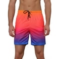 thumbnail image 1 of Pantalones cortos de playa de bloque de color para hombre con cordón de surf naranja 28, 1 of 1