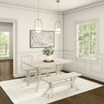 thumbnail image 5 of Plank+Beam Solid Wood Verso Dining Bench, 48" Entryway Bench, Minimalist Room Bench, White Sand, 5 of 10