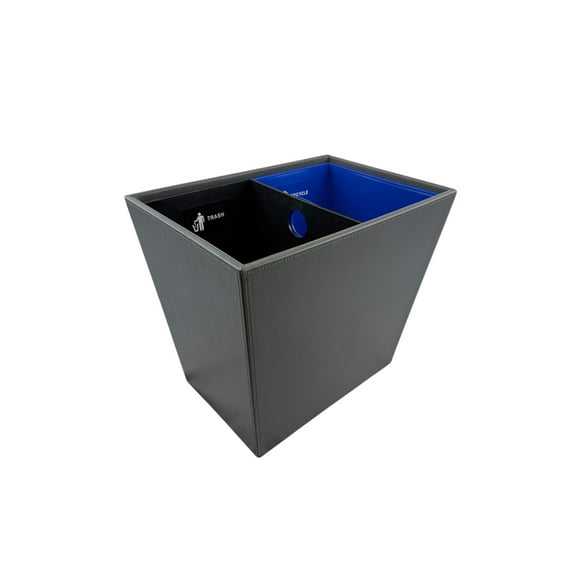 Dual Chamber Recycling & Trash Waste Bin 14.5" x 9" x 12" 22.5 Quarts (Gray)