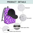 thumbnail image 4 of Purple Wavy Checkered Pattern Backpack for School, Cute School Bag with Adjustable Shoulder Straps and Padded Back, 15.7"x11.8"x5.5", 4 of 5