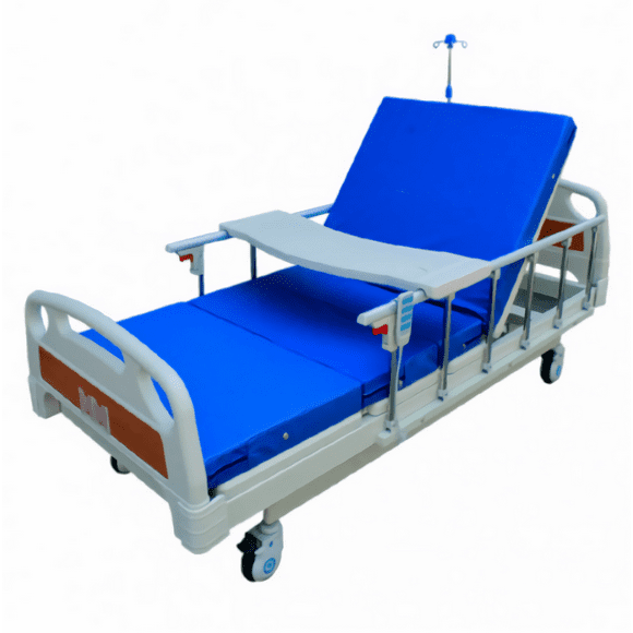 Cama de Hospital Eléctrica Medimetrics 3 Funciones Incluye Colchón Seccionado Porta Suero y Mesa para Alimentos