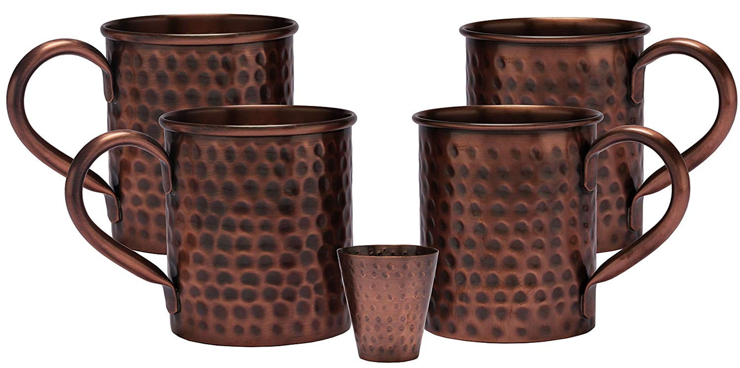 Melange 20 Oz Antique Finish Copper Classic Mug for Moscow Mules, Set