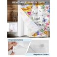 thumbnail image 5 of No Hook Shower Curtain with Snap-in Liner, Spring Wildflowers Waterproof Fabric Bathroom Curtains, Watercolor Floral Leaf Wood Grain Bath Curtains & Mesh Top Window 72"x84" Long, 5 of 9