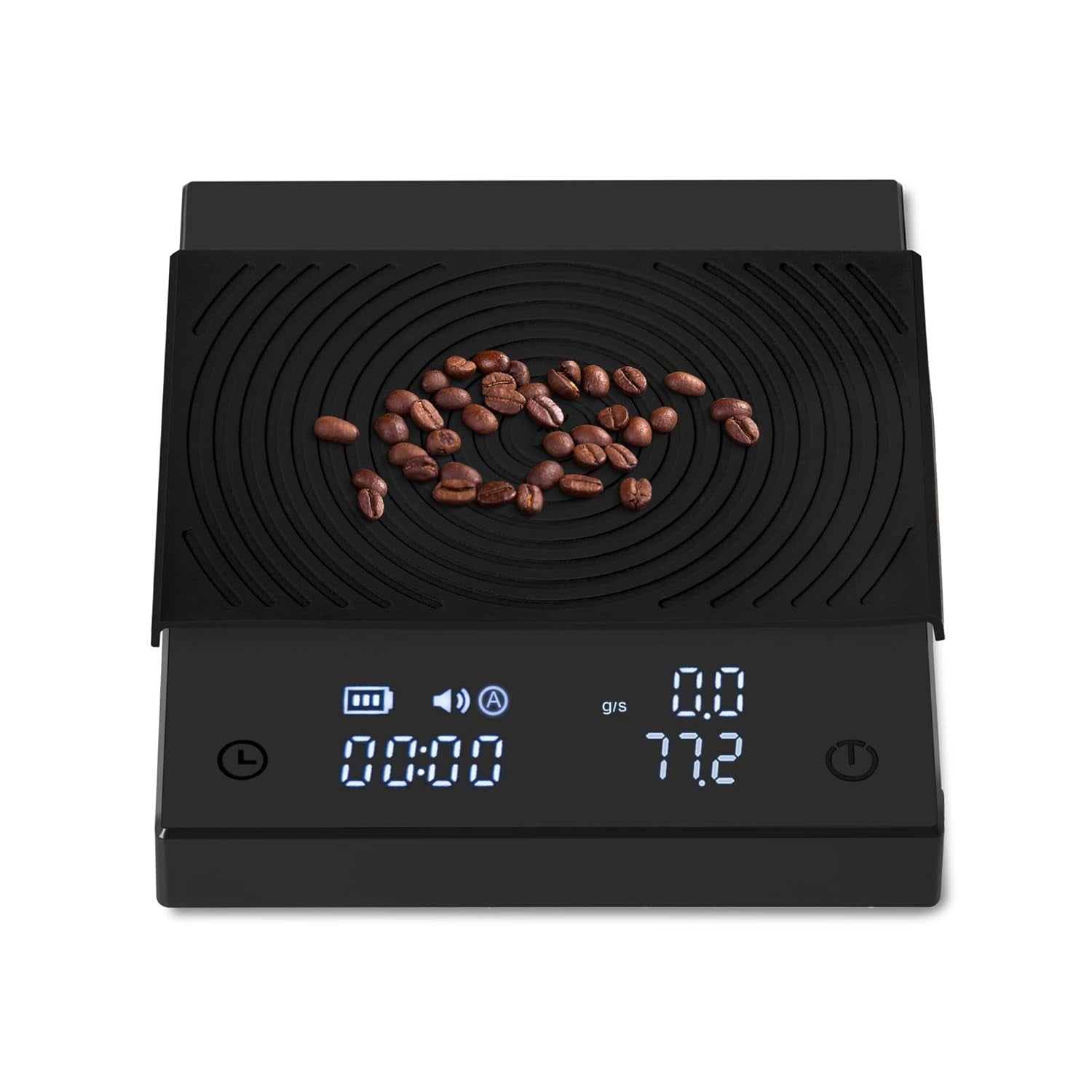 Coffee Scale Basic 2.0 with Timer,Black Mirror Espresso Scale with Flow Rate Function, 2000g/0.1g High Accuracy, Digital Coffee Scale for Pour Over Drip Coffee, Black