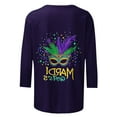 thumbnail image 4 of xixinqiwan Women Tops Women Mardi Gras Purple Sweatshirt Fat Tuesday Shirts Mardi Gras Carnival Celebration Pullover Top, 4 of 6