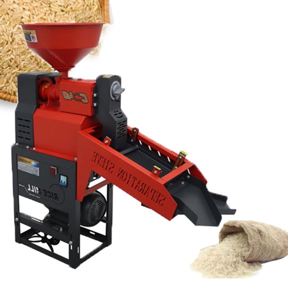 Efficient Rice Milling Machine with Dual Vibrating Screens Grain Peeling Machine 130-170kg/h 220V