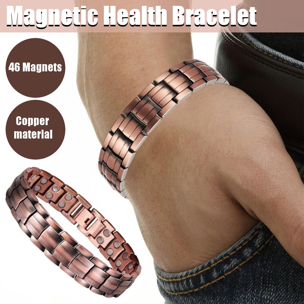 Mens Women Therapy Bracelet Arthritis Pain Relief Pure Copper