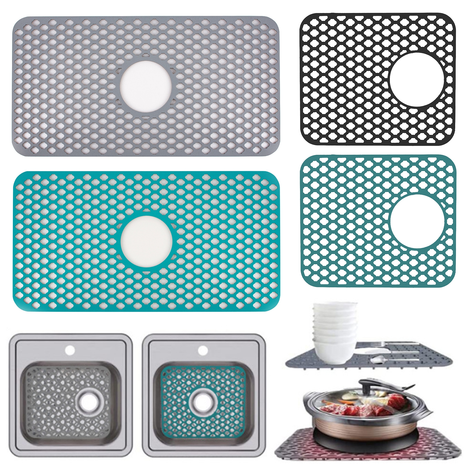 ANLV Sink Drain Pad Antiscalding Reusable Attractive Sink Bottom