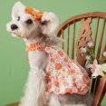 thumbnail image 5 of Breathable Dog Dress - Flower Pattern Streetwear - Suspender Skirt Leisure - Summer Pet Clothes, 5 of 8