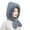Dark Gray, variant on HUANLEDASH Women Winter Hat with Integrated Scarf Thick Warm Faux Rabbit Fur Solid Color Full Protection Outdoor Cycling Travel Cold Weather Cap