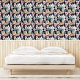thumbnail image 3 of Ambesonne Floral Peel & Stick Wallpaper for Home, Watercolor Effect Flowers, 13"x72", Navy Blue and Laurel Green, 3 of 5