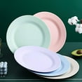 thumbnail image 1 of EASTIN 5 Pcs Lightweight  11 Inch Flat Dinner Plates  Unbreakable Wheat Straw Plates  Reusable  Non-toxin  & BPA Free  for Kids  Adults, 1 of 7