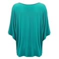 thumbnail image 2 of Made by Johnny Womens V-Neck Square Sleeves Oversized Loose Fit Top XXXL JADE, 2 of 6