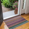 thumbnail image 2 of Purple Boho Tribal Stripes and Hearts Pattern Door Rugs,Washable Non Slip Door Mats Indoor,Decorative Door Mats,Entry Mat Indoor for Entrance,Bedroom,Kitchen,Bathroom,17"x30", 2 of 6