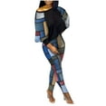 thumbnail image 2 of Aqestyerly Women's Printed Two-Piece Lounge Set,Casual Round Neck Top and Pants,Spring Summer Wear HWRETIE, 2 of 8