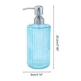 thumbnail image 4 of Unique Bargains 1 Pc Elegant Vertical Pattern Soap Pump Dispenser for Bathroom 16.9oz Blue Silver Tone, 4 of 6